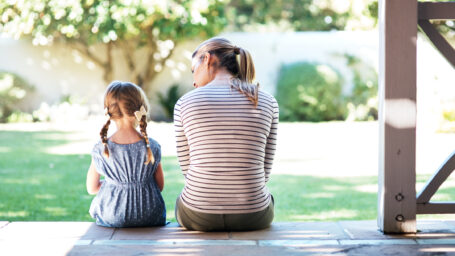 mom and daughter talking