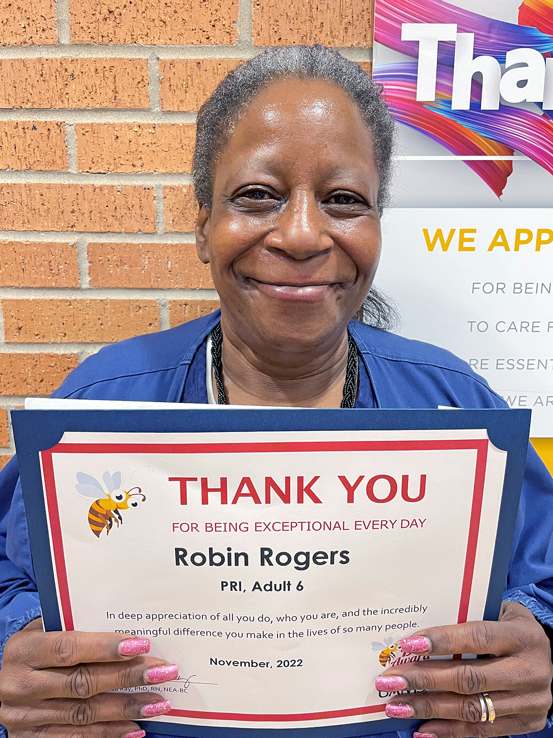 Robin Rogers, Patient Services Associate on PRI 6 Adult (Southside)