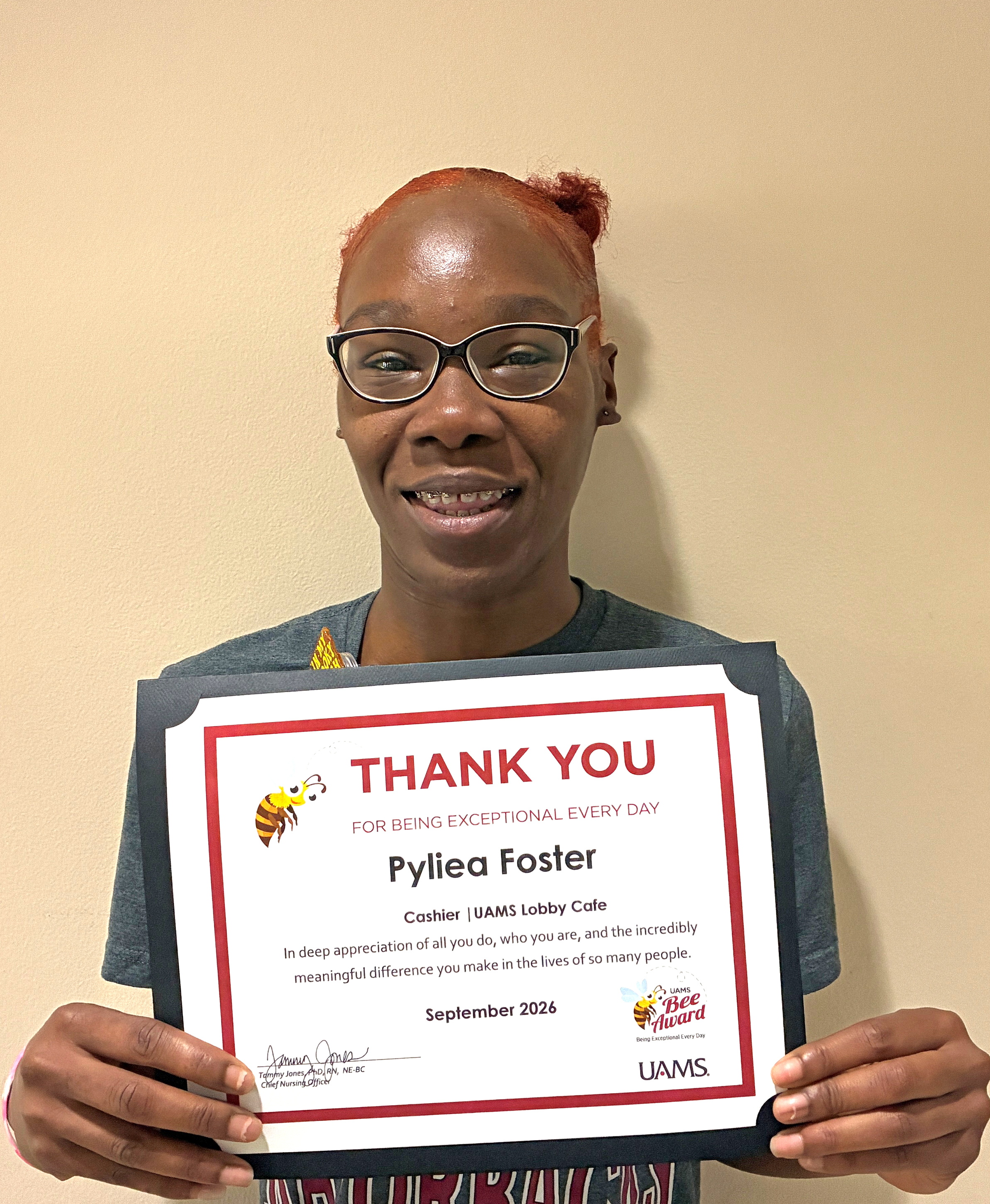 Pyliea Foster is a Cashier at the Lobby Cafe