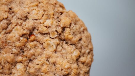 Close up of baked cookie