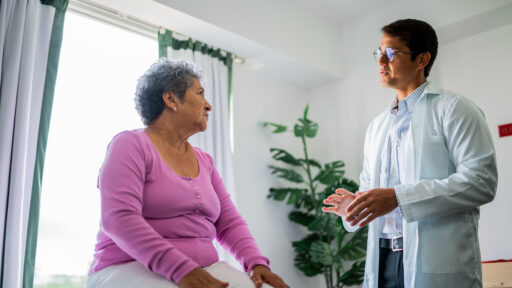 doctor with a MS patient