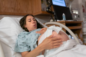 Pregnant woman in active labor