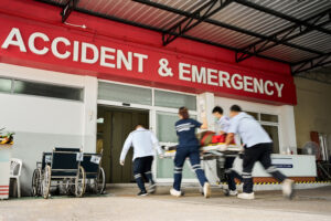 Doctors rushing into the ER