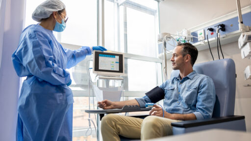man getting his vitals taken