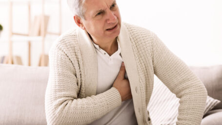 man with chest pain