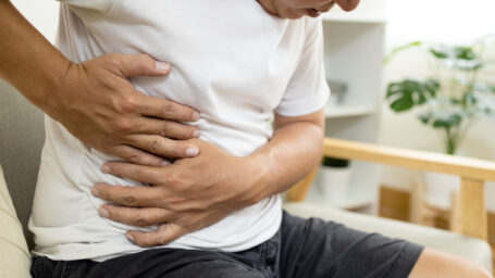 Liver cancer patient in pain