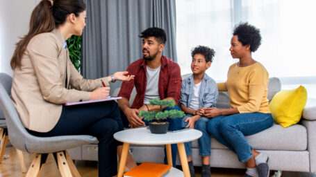 family going to therapy
