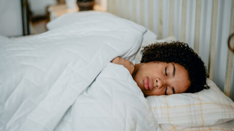 A teen girl sleeping