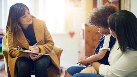 Mom with a child at therapy