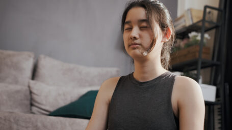 teen doing meditation